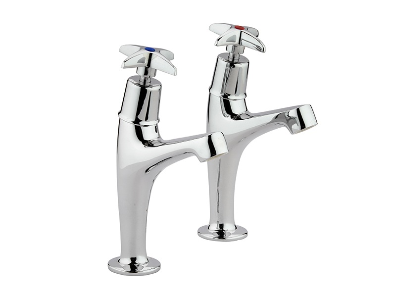 Chrome X-Head High Neck Sink Taps