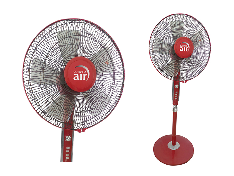 16" Red/Chrome Pedestal Fan