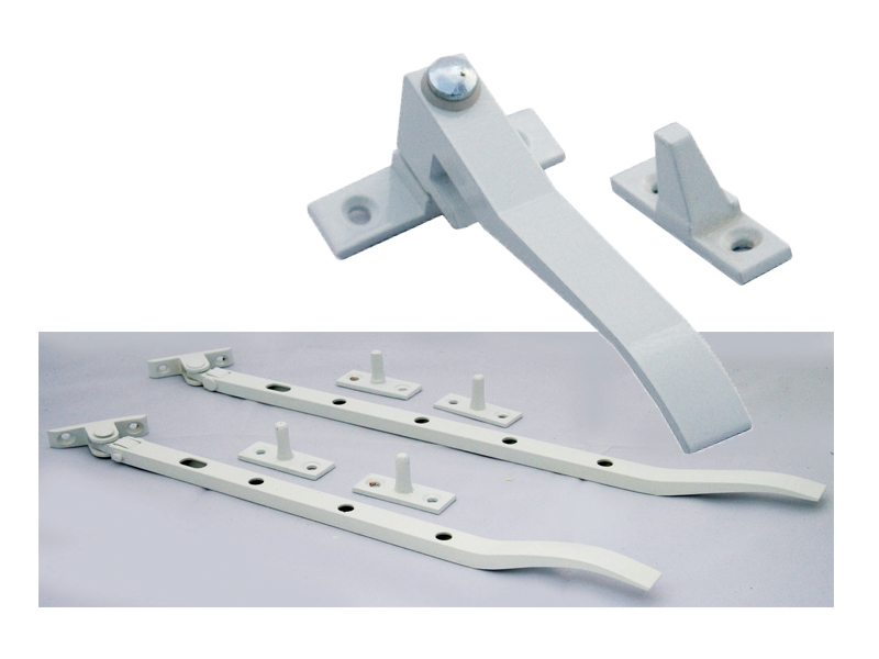 White Aluminium Finish Casement Fittings