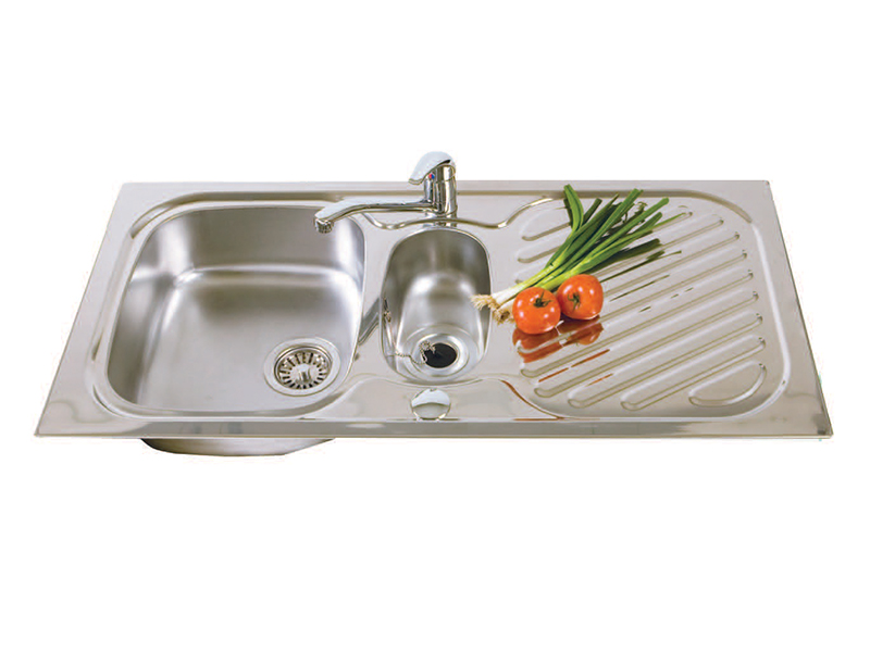 Stainless Steel Reversable Inset Sink - Single Bowl, Single Drainer, Half Bowl (1 1/2 BOWL SD)