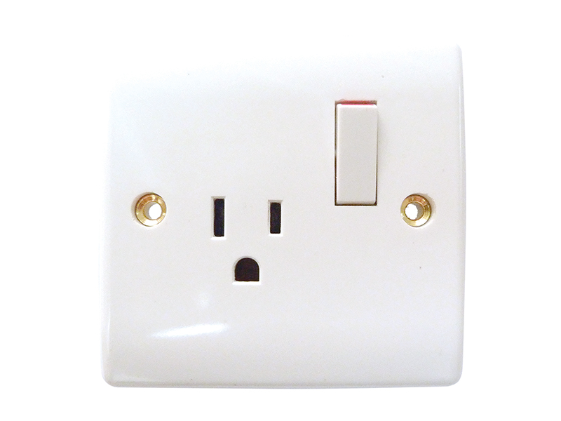 U.S. Type Single Switched 110V Socket Outlet - 15 Amp