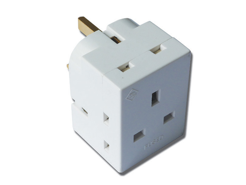 3 Way Block Socket Adaptor - Fused