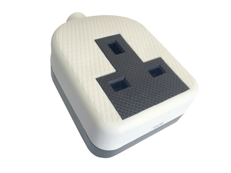 White Single 13A Extension Socket