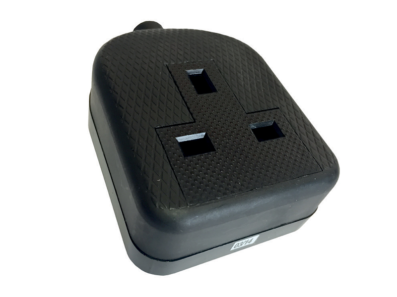 Black Single 13A Extension Socket