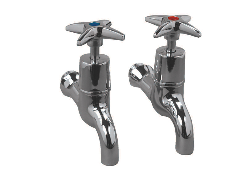 Chrome Wall Mounted Bib Taps